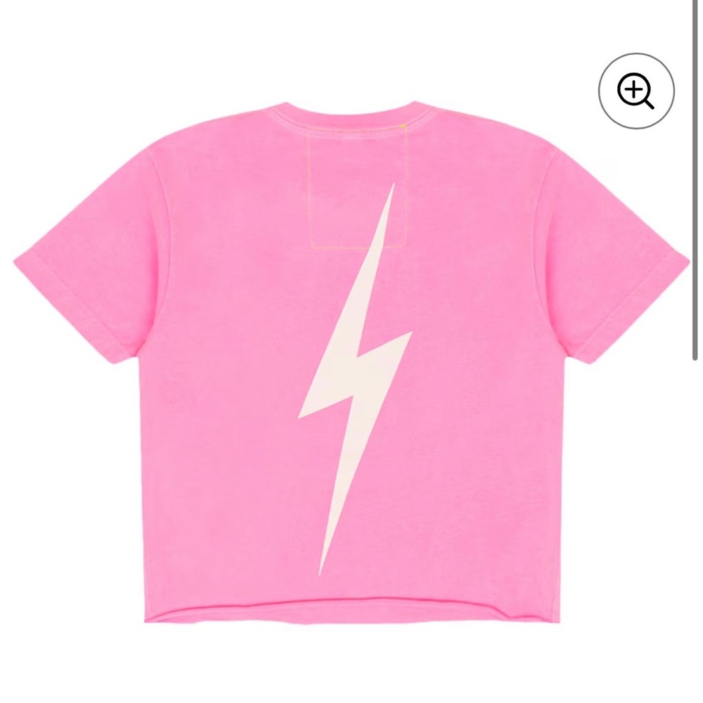 Aviator Nation Women's Pink Texas Longhorns Bolt Cropped Tri-Blend T-Shirt - Picture 3 of 7
